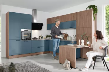 Blau Holz Küche